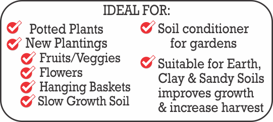 Growers Benefits - most if not all soils & plants